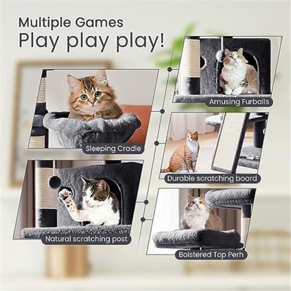 68 Inches Multi-Level Large Cat Tree Big Cat Tower with Condo - Picture 3 of 7